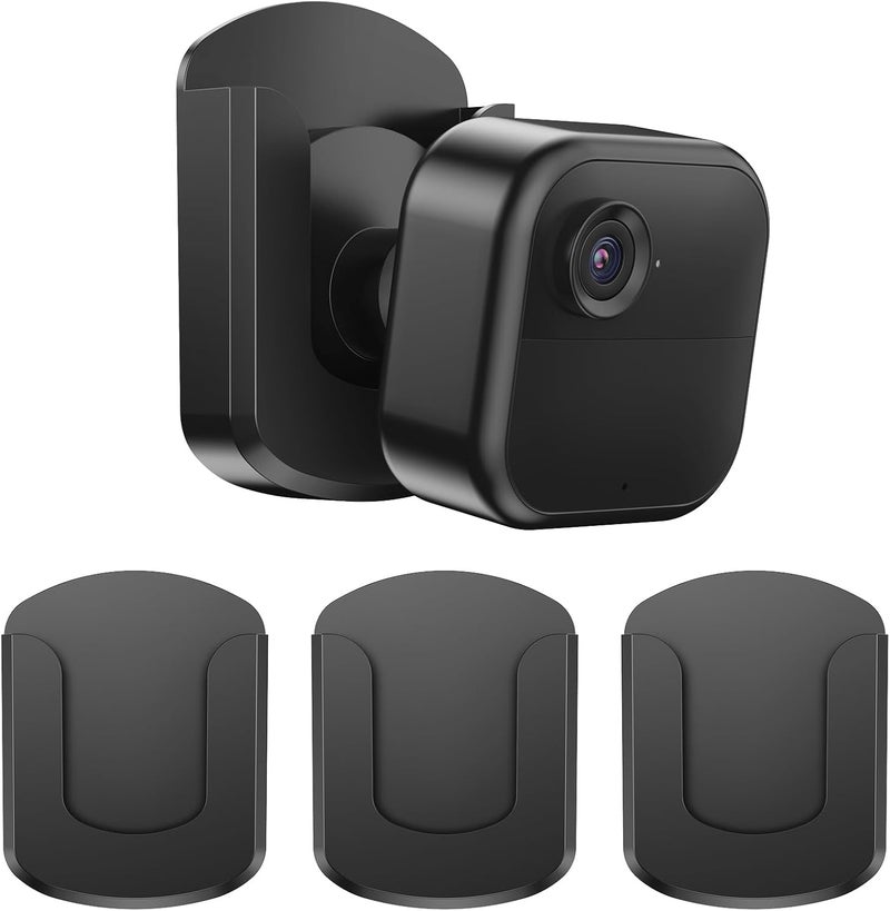 HOGEE 3 Pack Blink Camera No Drilling No Screws Wall Mount Bracket, Adhesive Blink Outdoor Camera Mount for Blink Outdoor 4 /Blink Mini/Mini 2 /Blink Indoor Cameras, Easy to Install (Black) - Image 1